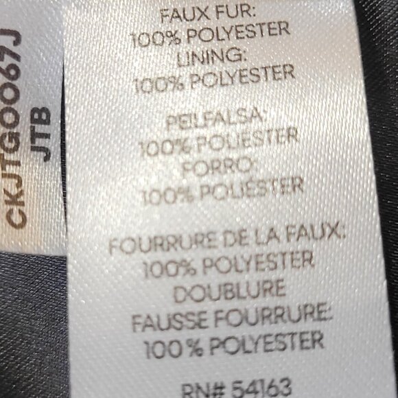 Calvin Klein Black Faux Fur Vest w/Gold Zipper Size Medium EUC - Picture 5 of 5